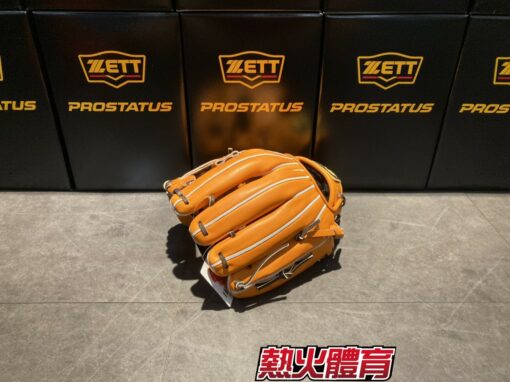 ZETT 日本進口 Prostatus 棒壘手套 頂級硬式 日本製 工字III 橘/棕 BPROG541：圖片 4